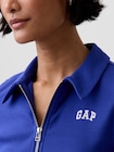 リブ クロップド GAPロゴ ジップアップ ポロシャツ-3