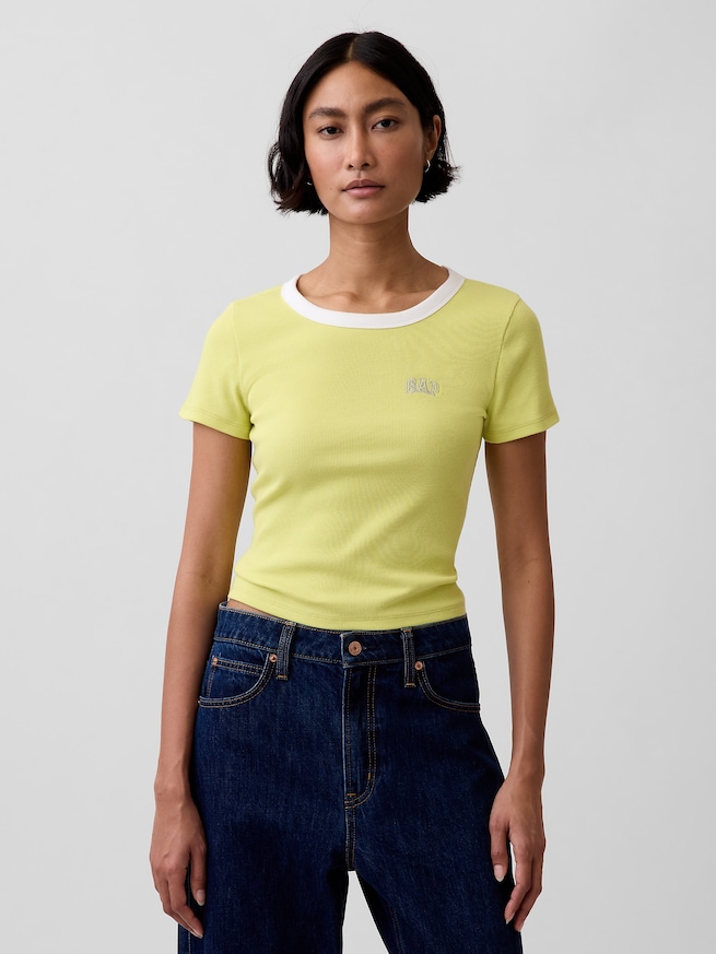 リブ GAPロゴ チビTシャツ-0