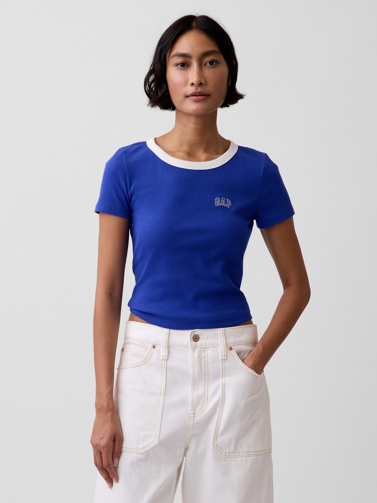 リブ GAPロゴ チビTシャツ-0