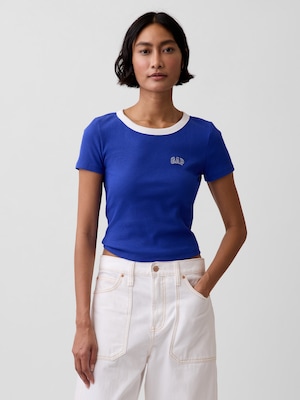 リブ GAPロゴ チビTシャツ