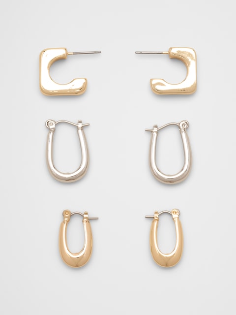 Mixed Metal Earrings (3 Pack)