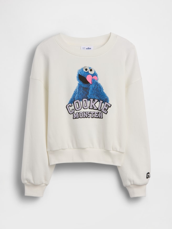 GapKids セサミストリート オーバーサイズ ウェッジ クルーネック スウェットシャツ-1