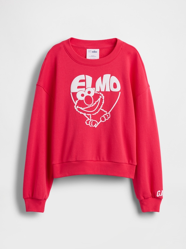 GapKids セサミストリート オーバーサイズ ウェッジ クルーネック スウェットシャツ-1