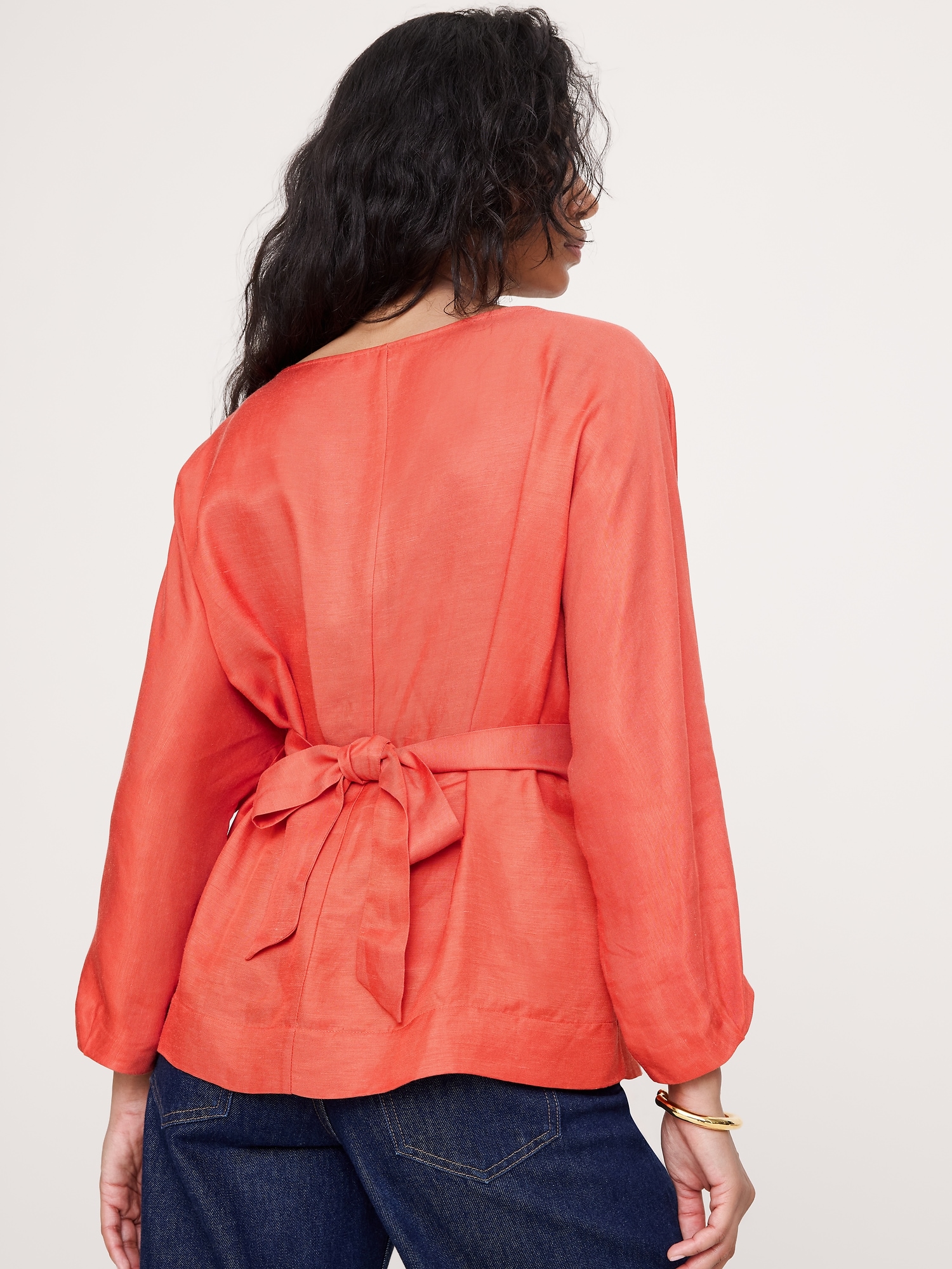 Viscose-Linen Pleated Top