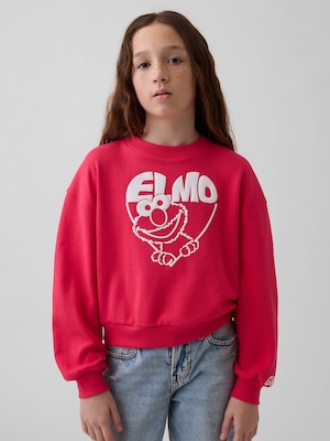 GapKids セサミストリート オーバーサイズ ウェッジ クルーネック スウェットシャツ