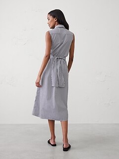Poplin Wrapped Midi Shirtdress | Banana Republic Factory