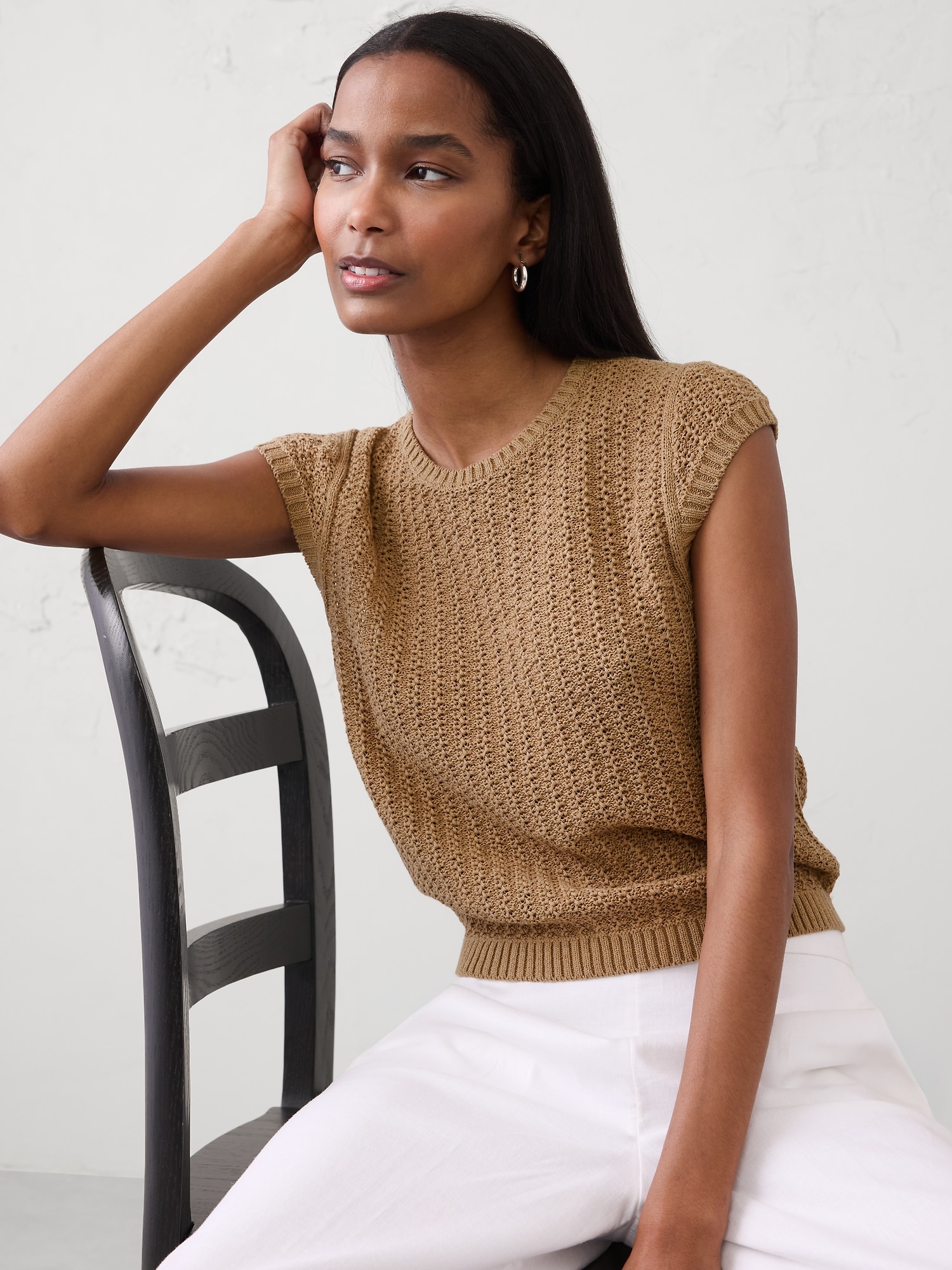 Cotton-Blend Textured Sweater