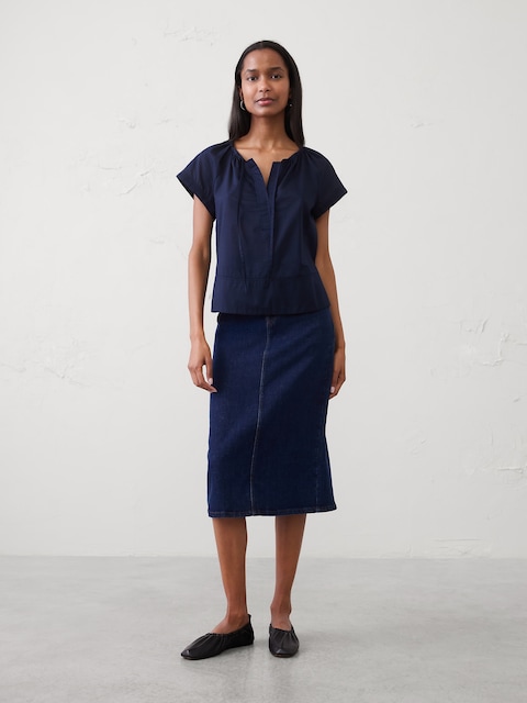 Shirred Popover Top