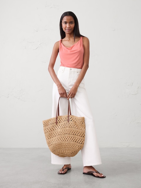 Jersey Twist-Shoulder Top