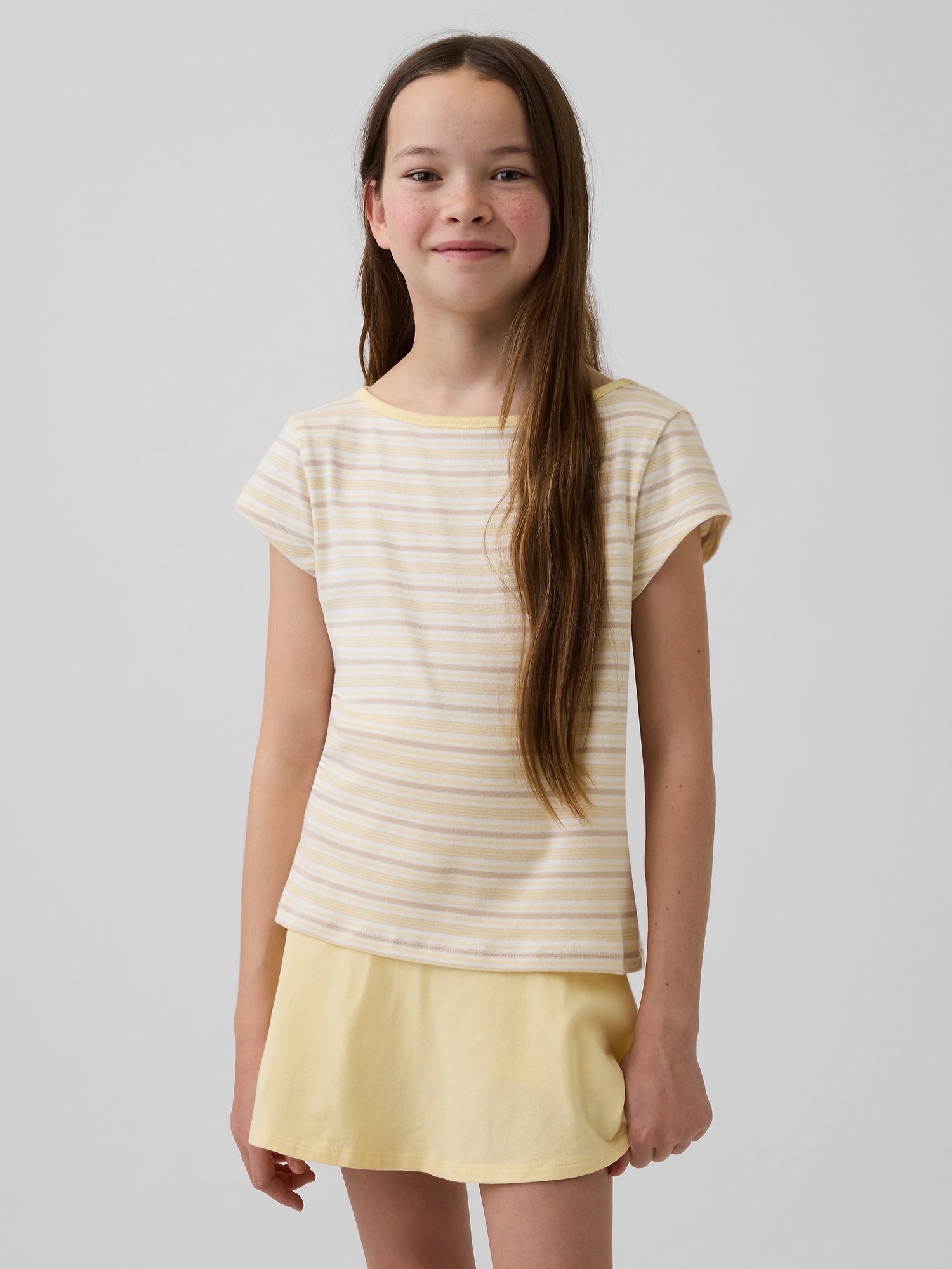Kids Cap-Sleeve Fitted T-Shirt
