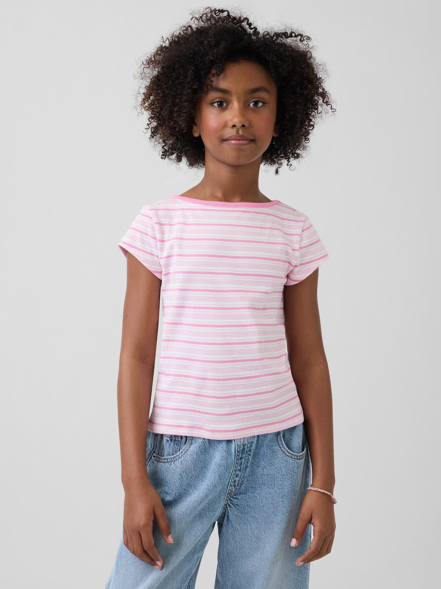 Kids Cap-Sleeve Fitted T-Shirt
