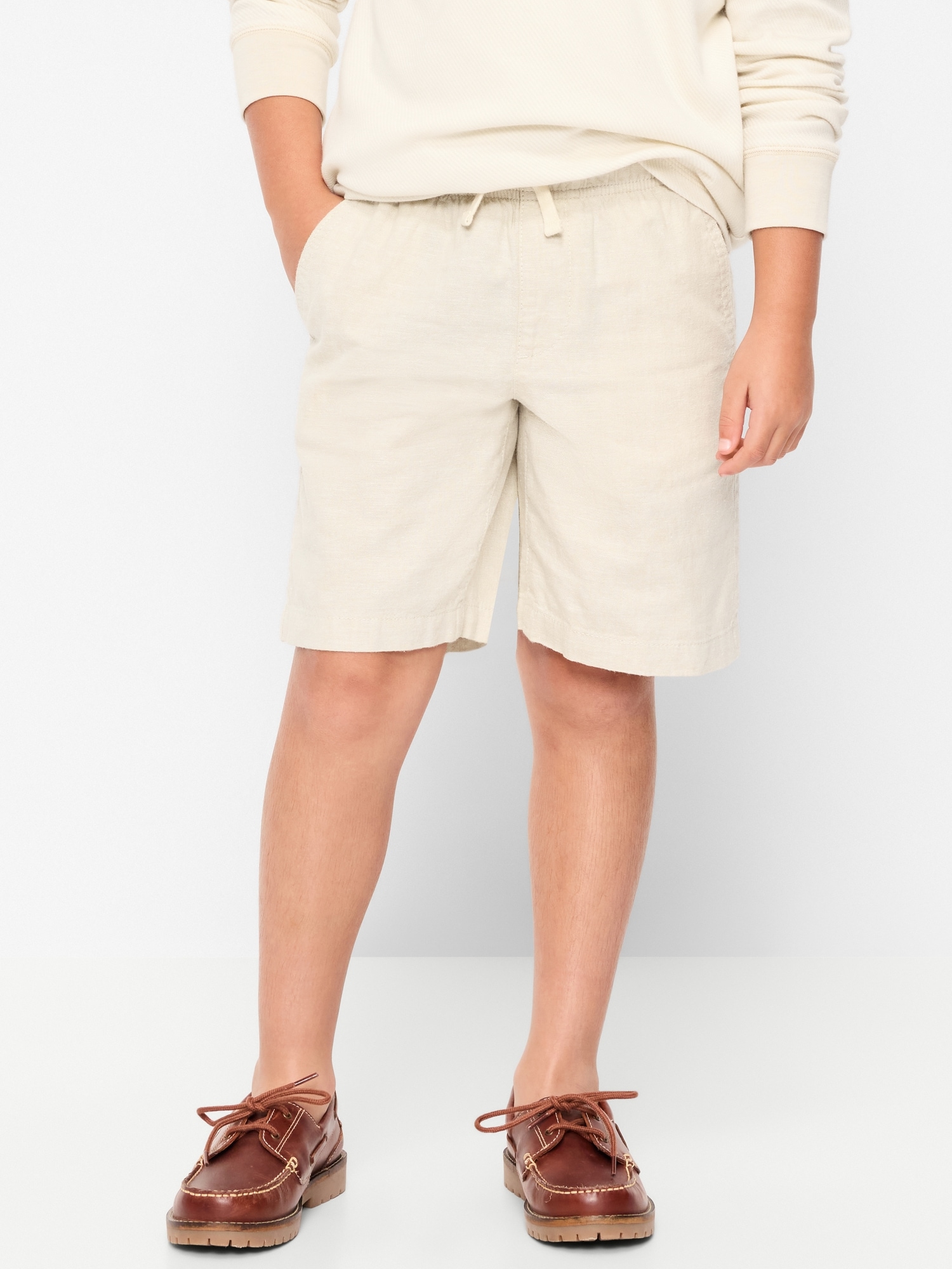 BERMUDA NAUTIQUE EN MÉLANGE DE LIN POUR GARÇON