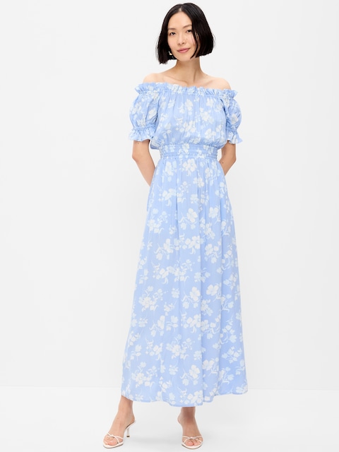 ROBE LONGUE BOHÈME À ÉPAULES DÉNUDÉES