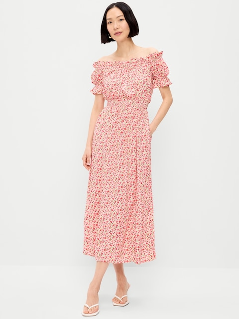 ROBE LONGUE BOHÈME À ÉPAULES DÉNUDÉES