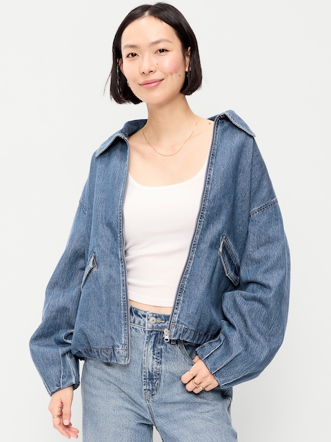 Full-Zip Harrington Jean Jacket