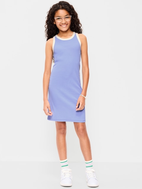 ROBE-CAMISOLE CÔTELÉE À MOTIF POUR FILLE