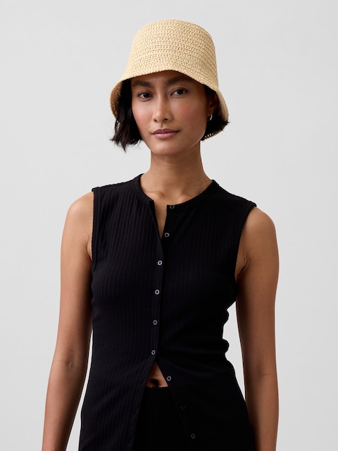 Straw Bucket Hat