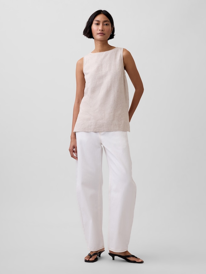 リネンブレンド シェルタンクトップ-1