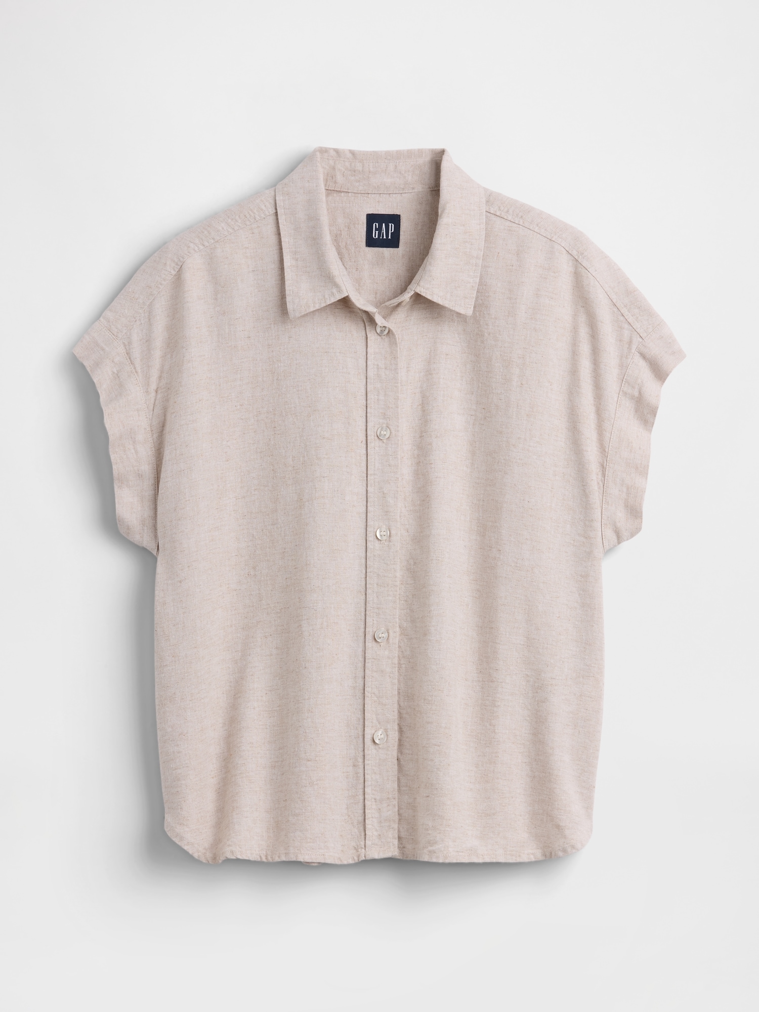 リネンブレンド オーバーサイズシャツ-4