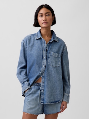 ウルトラソフトデニム オーバーサイズシャツ