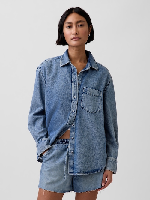 ウルトラソフトデニム オーバーサイズシャツ