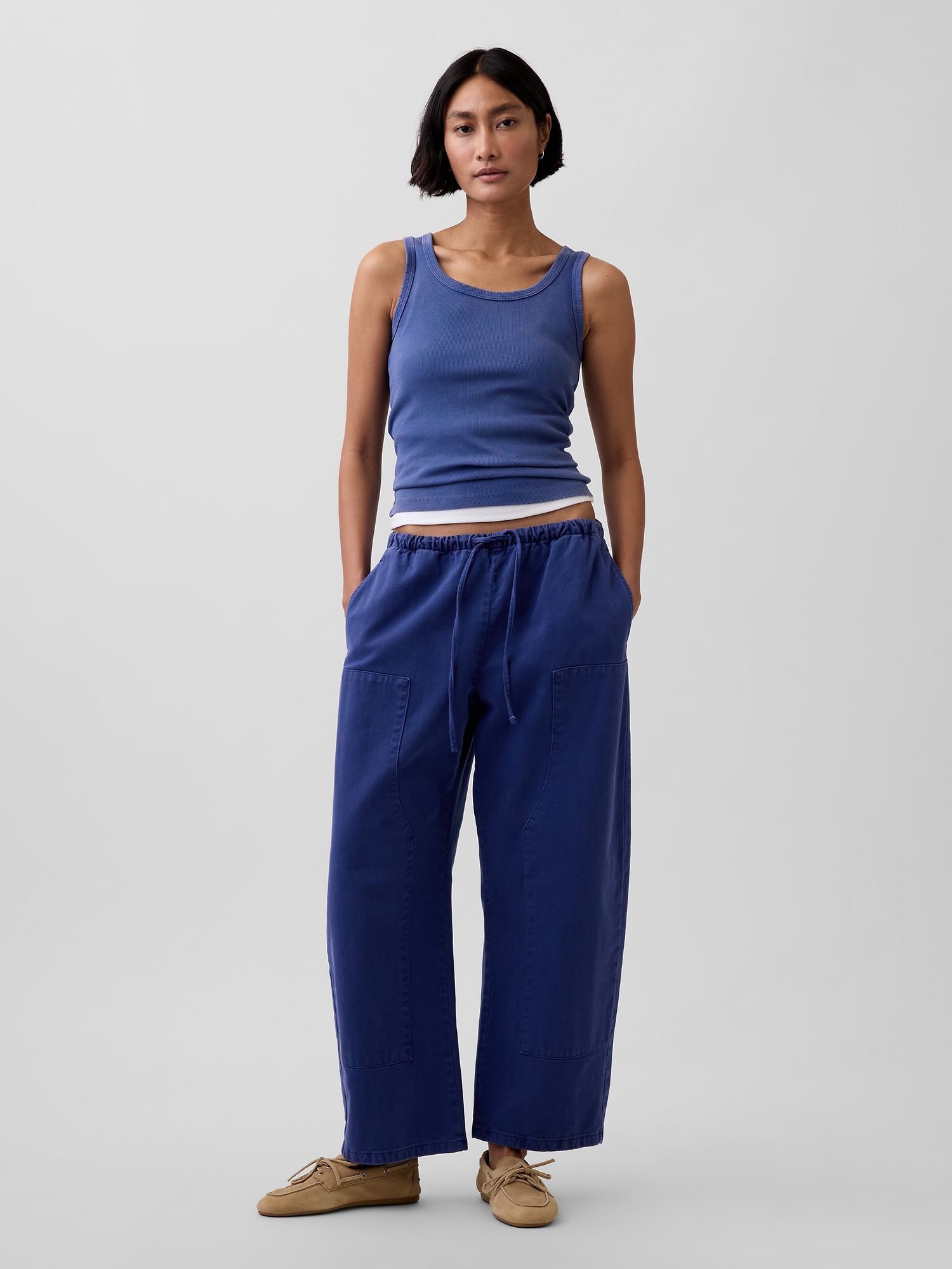 リブ スクープネック タンクトップ-1