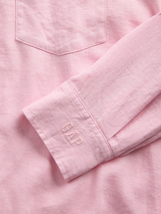 リネンブレンド オーバーサイズシャツ-4