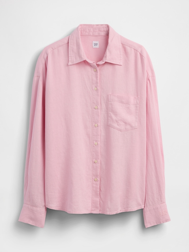 リネンブレンド オーバーサイズシャツ-5