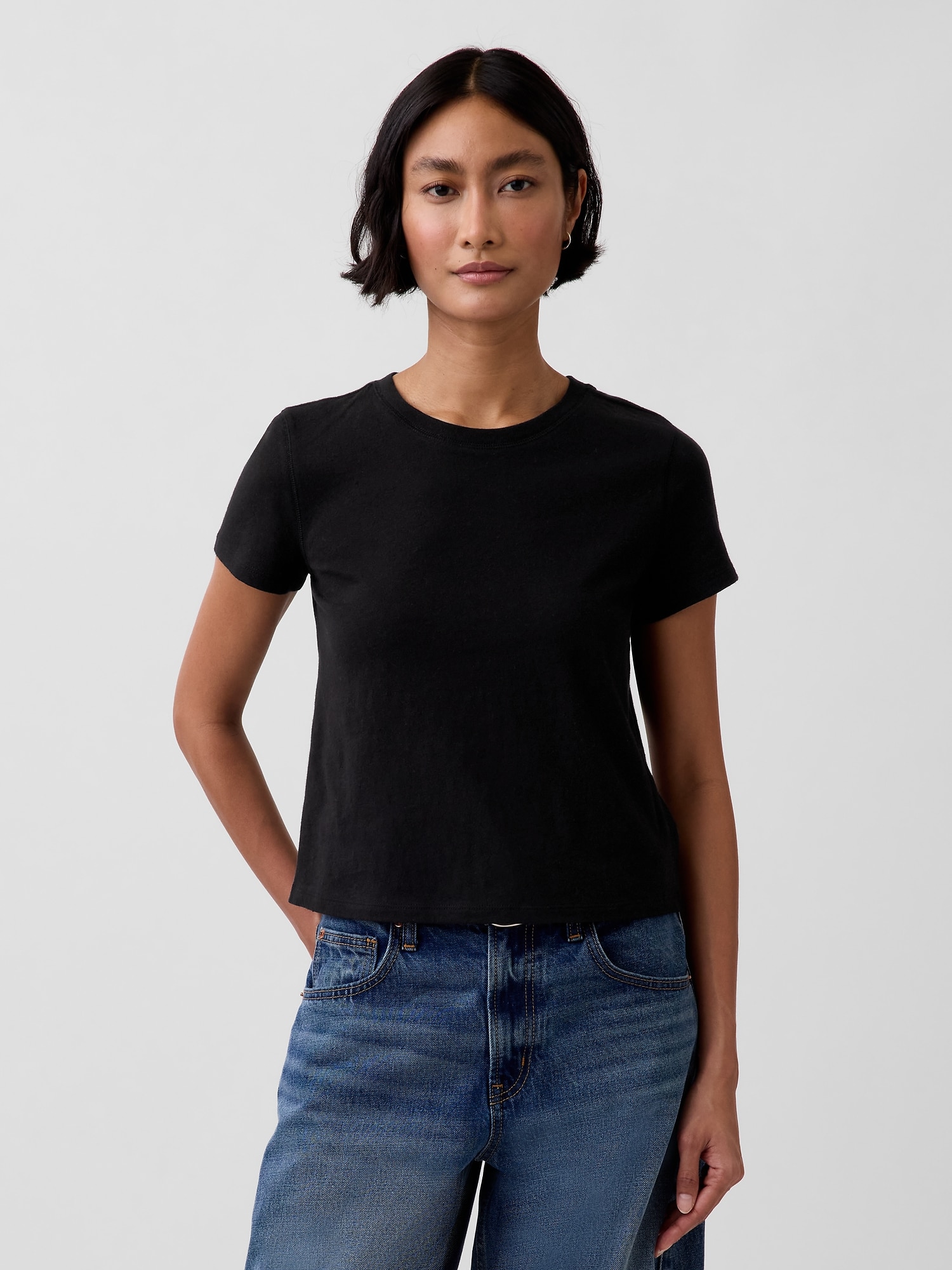 Cotton Jersey Shrunken T-Shirt