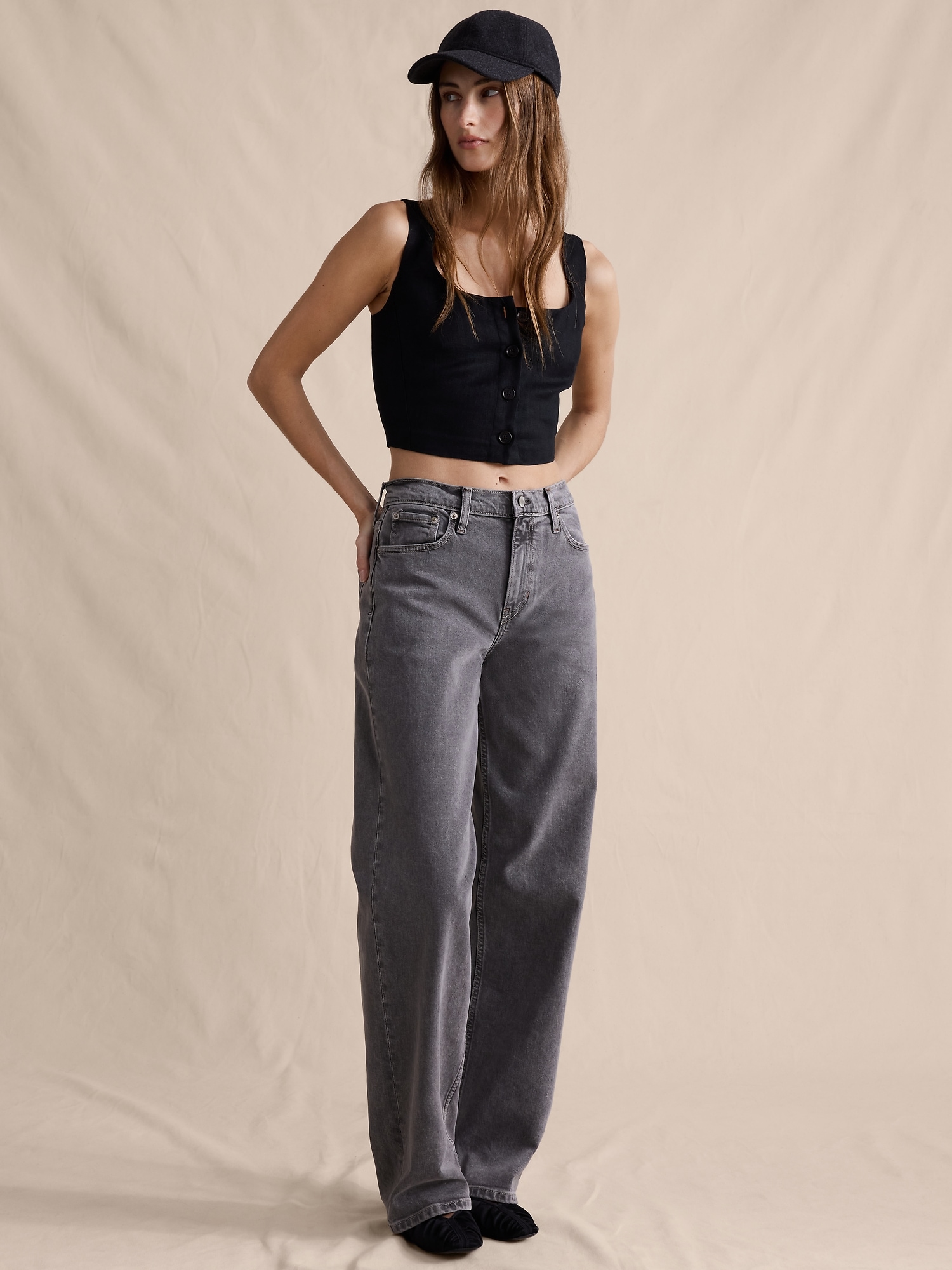 JEAN AMPLE ANNÉES 1990 À TAILLE MI-BASSE