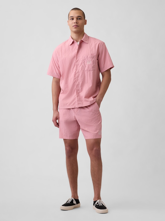 リサイクルナイロン100% ボクシーシャツ-1