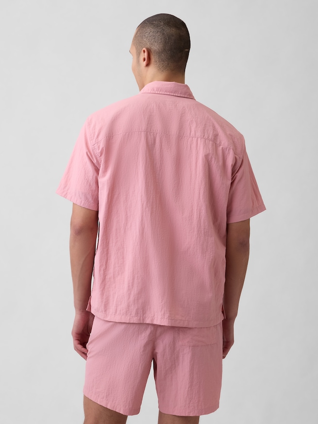 リサイクルナイロン100% ボクシーシャツ-2