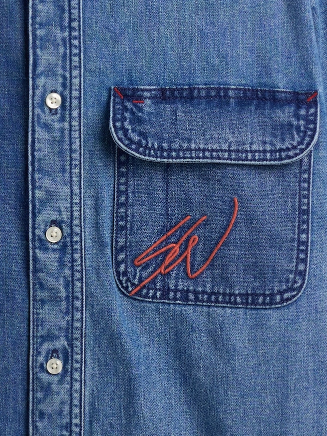 Gap &times; Sean Wotherspoon リラックスフィット レールロード デニムシャツ-3