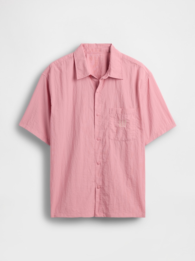 リサイクルナイロン100% ボクシーシャツ-4