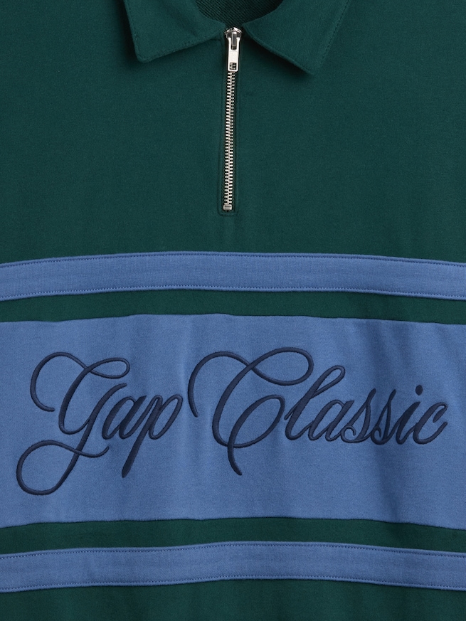 ヴィンテージソフト フレンチテリー GAPクラシックロゴ 1/4ジップアップ プルオーバー-3