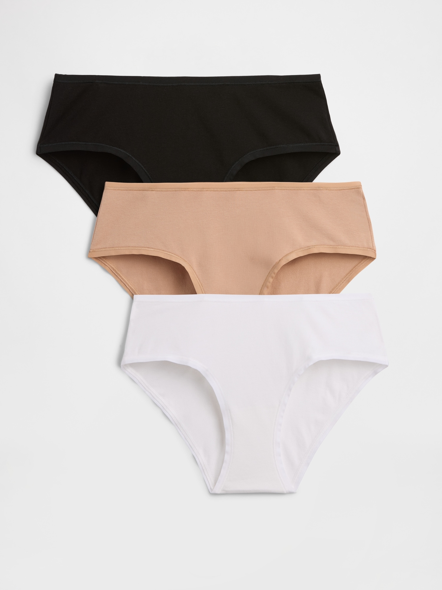 CULOTTE TAILLE BASSE EN COTON BIOLOGIQUE EXTENSIBLE (PAQUET DE 3)