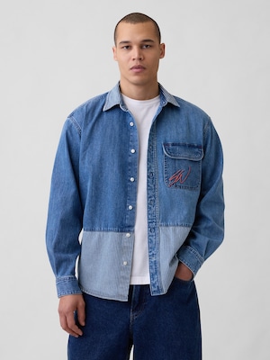 Gap &times; Sean Wotherspoon リラックスフィット レールロード デニムシャツ