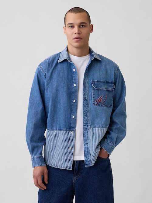 Gap &times; Sean Wotherspoon リラックスフィット レールロード デニムシャツ