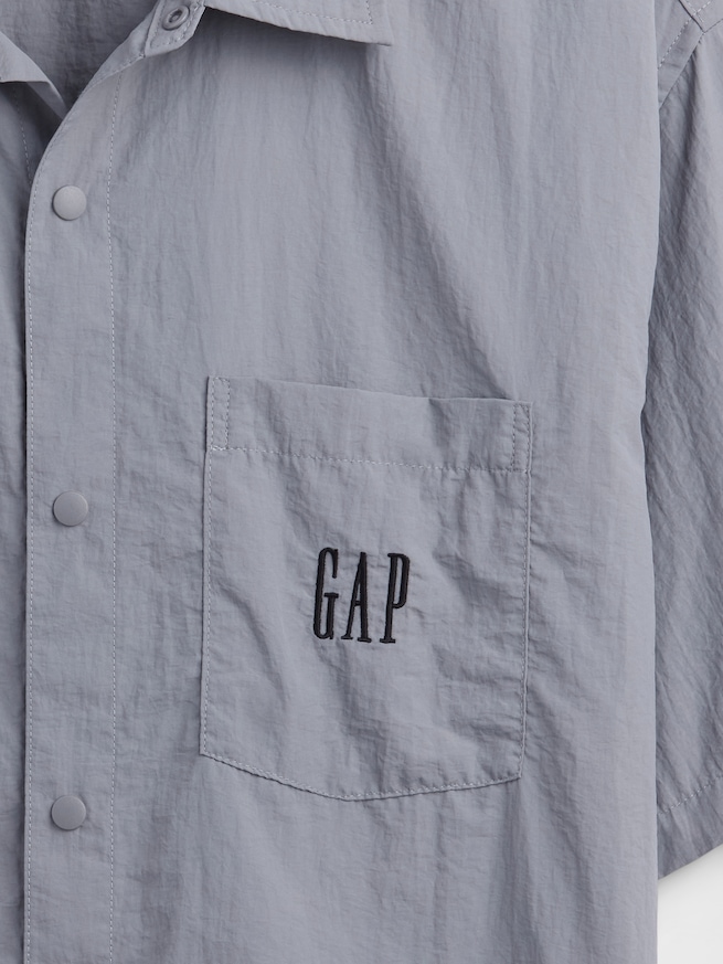 リサイクルナイロン100% ボクシーシャツ-3