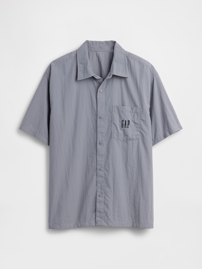 リサイクルナイロン100% ボクシーシャツ-4