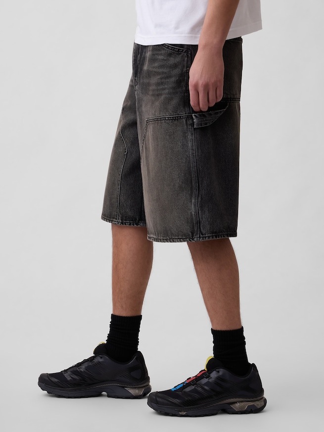 12.5インチ スーパーバギー カーペンター デニムショートパンツ-2