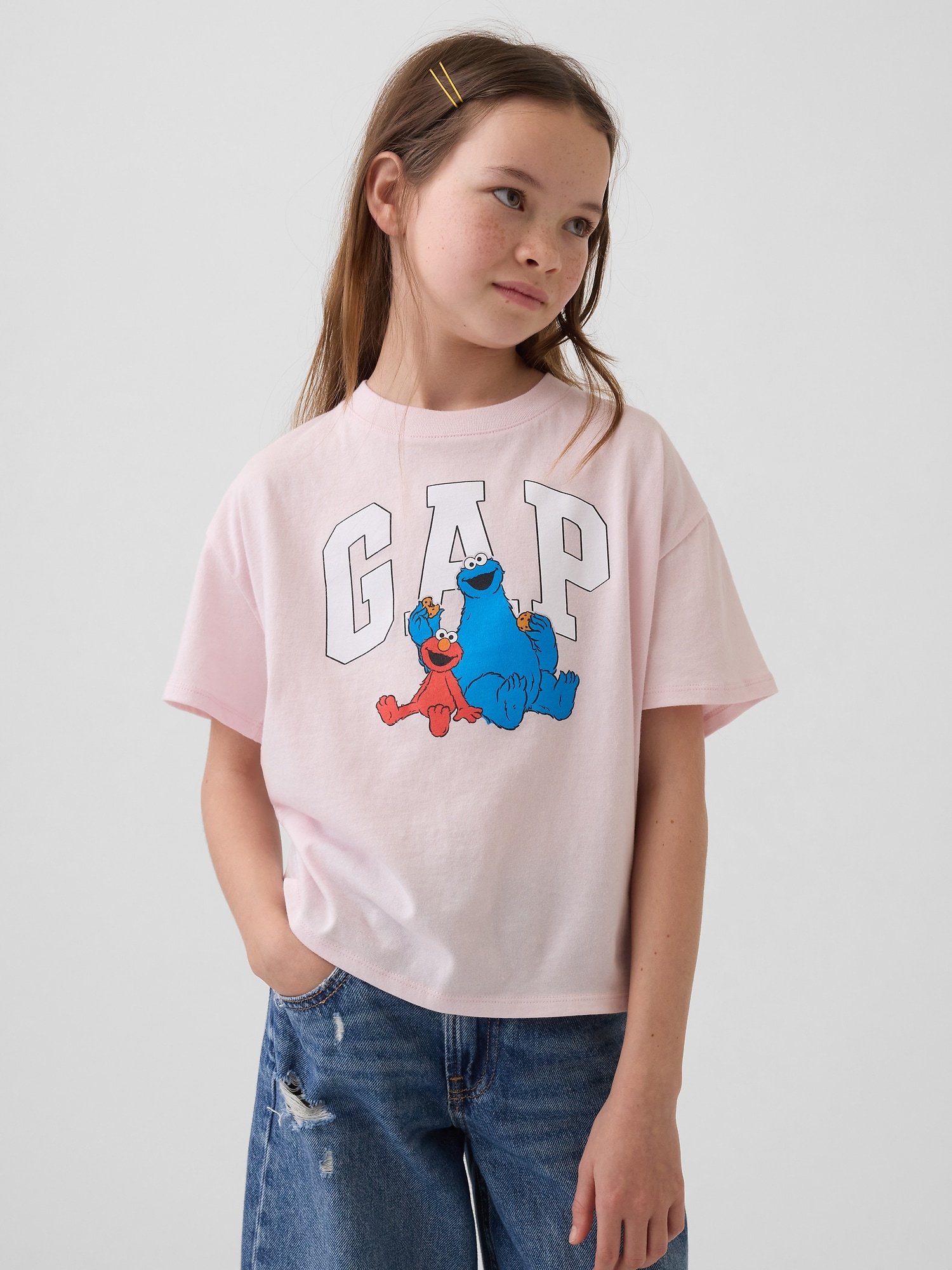 GapKids | セサミストリート オーバーサイズ グラフィックTシャツ-0