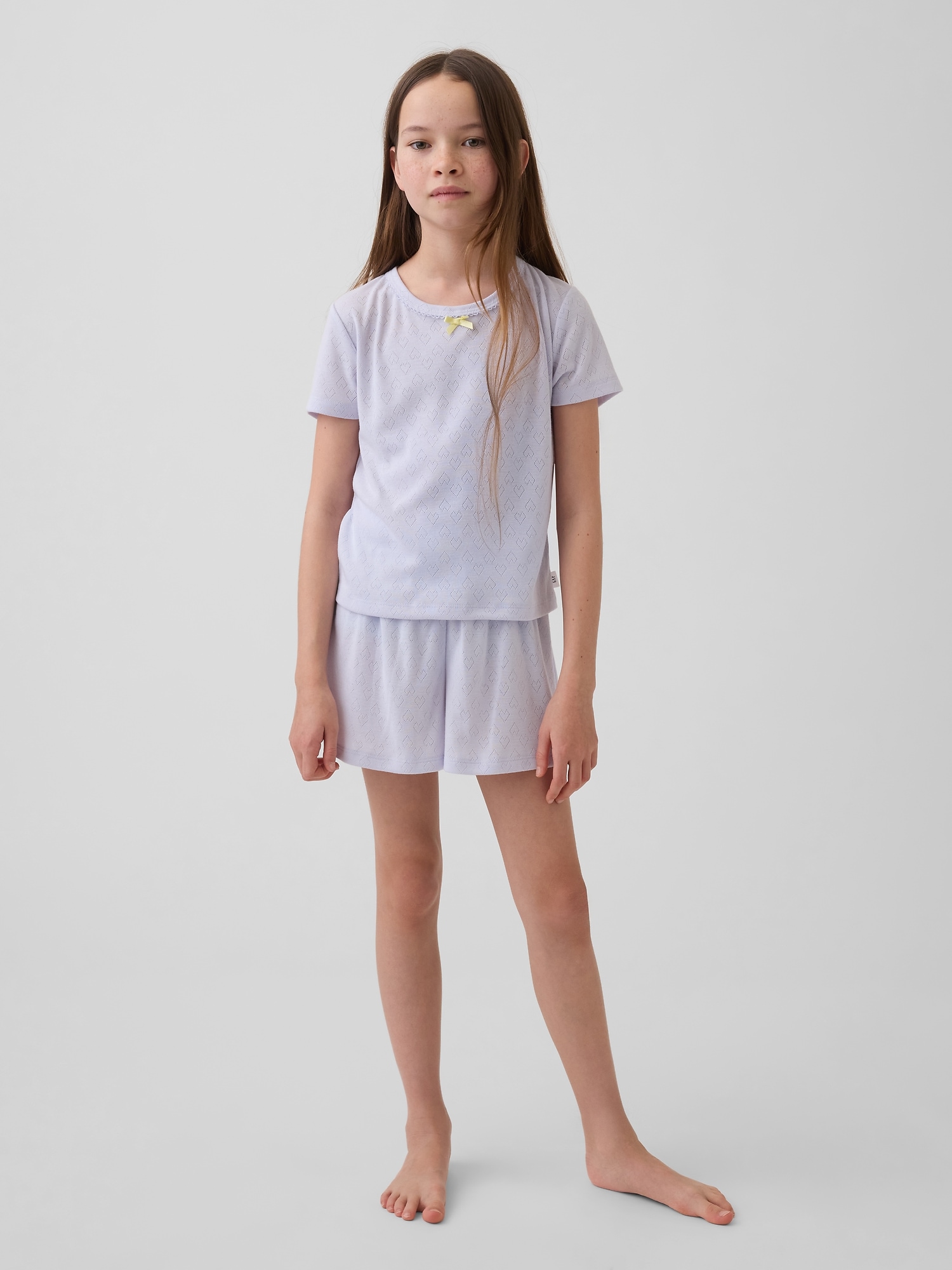 SHORT DE PYJAMA EN TRICOT POINTELLE RECYCLÉ POUR ENFANT