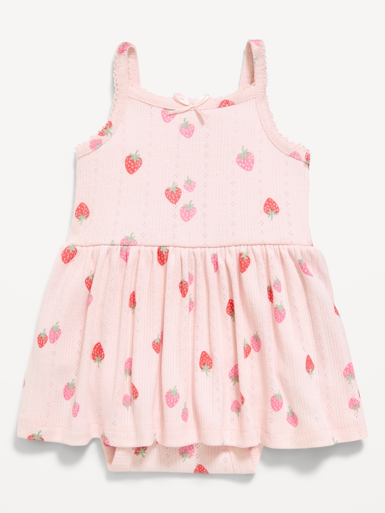 Printed Pointelle-Knit Bodysuit Dress for Baby