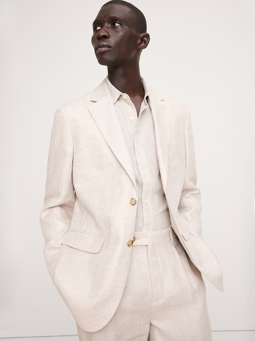 ヘリンボーン リネン スーツジャケット