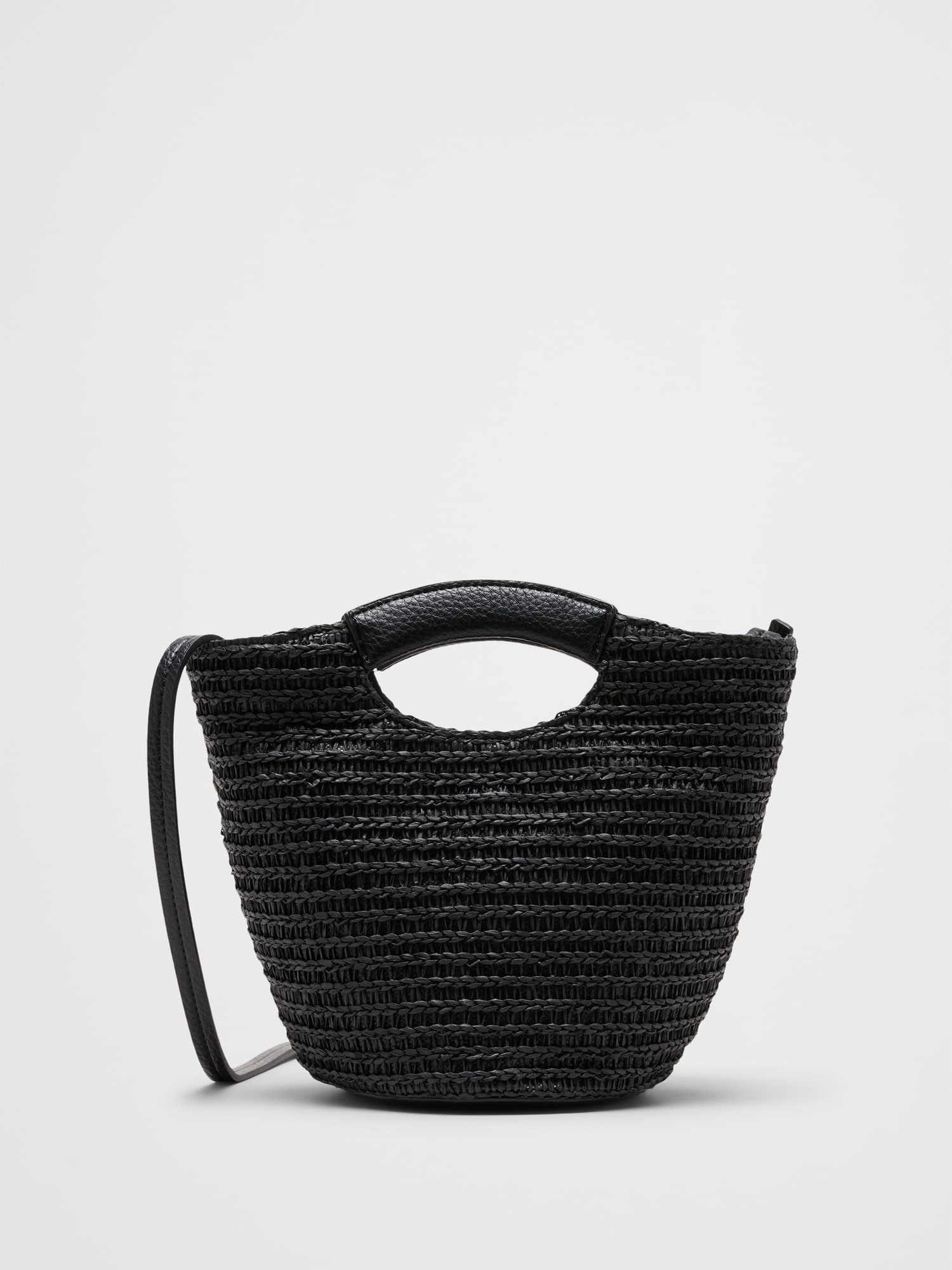 Straw Mini Bucket Crossbody