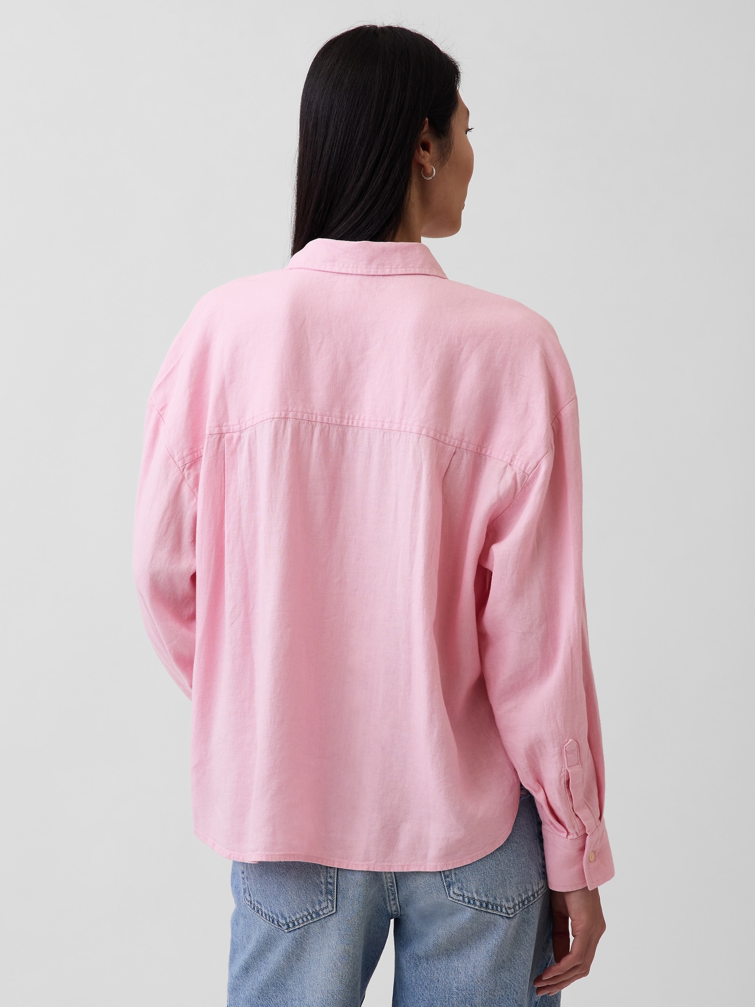 リネンブレンド オーバーサイズシャツ-2