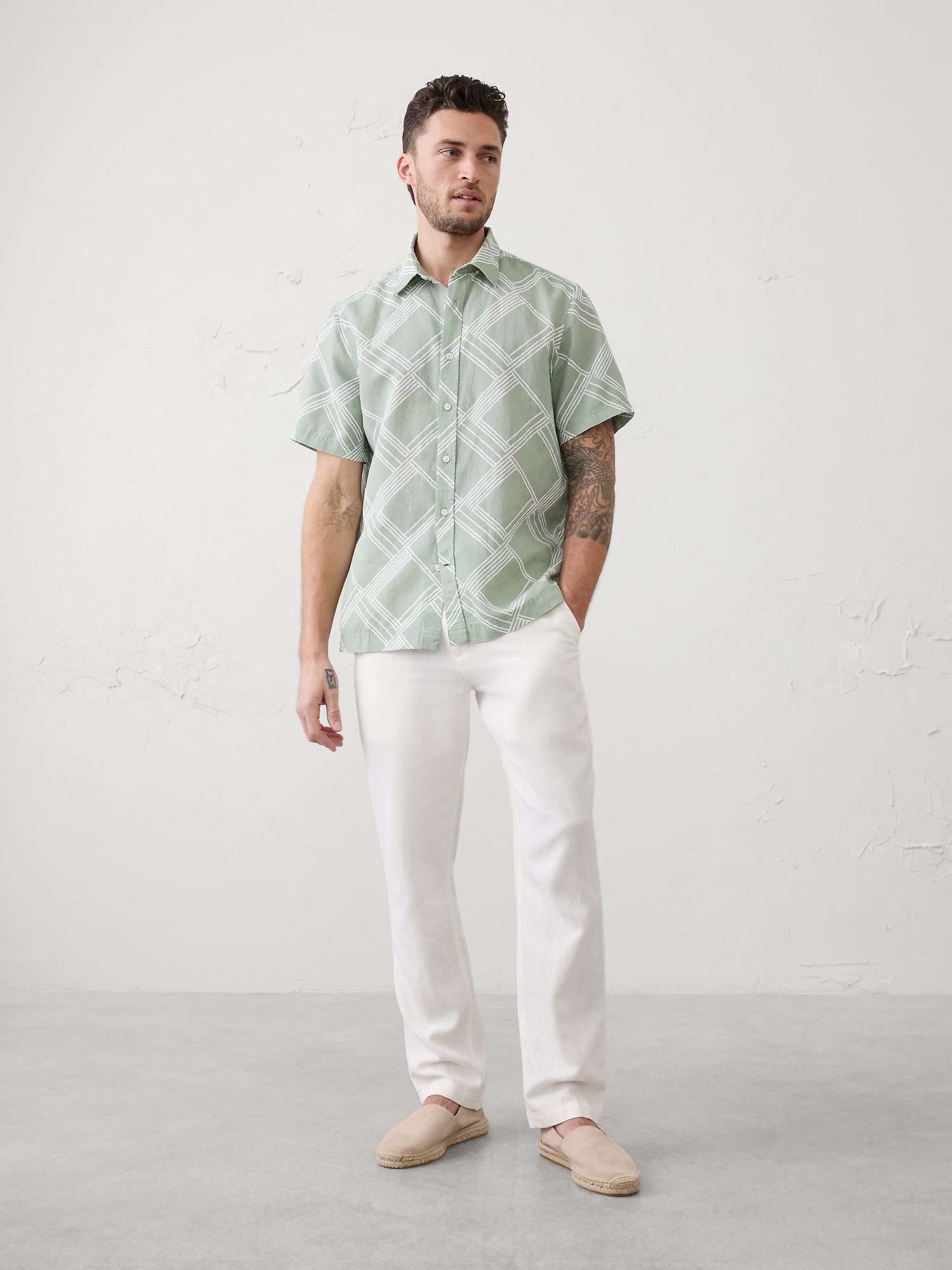 Standard-Fit Linen-Blend Shirt