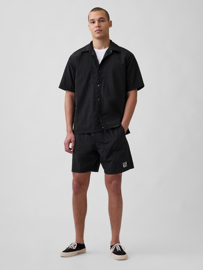 リサイクルナイロン100% ボクシーシャツ-1