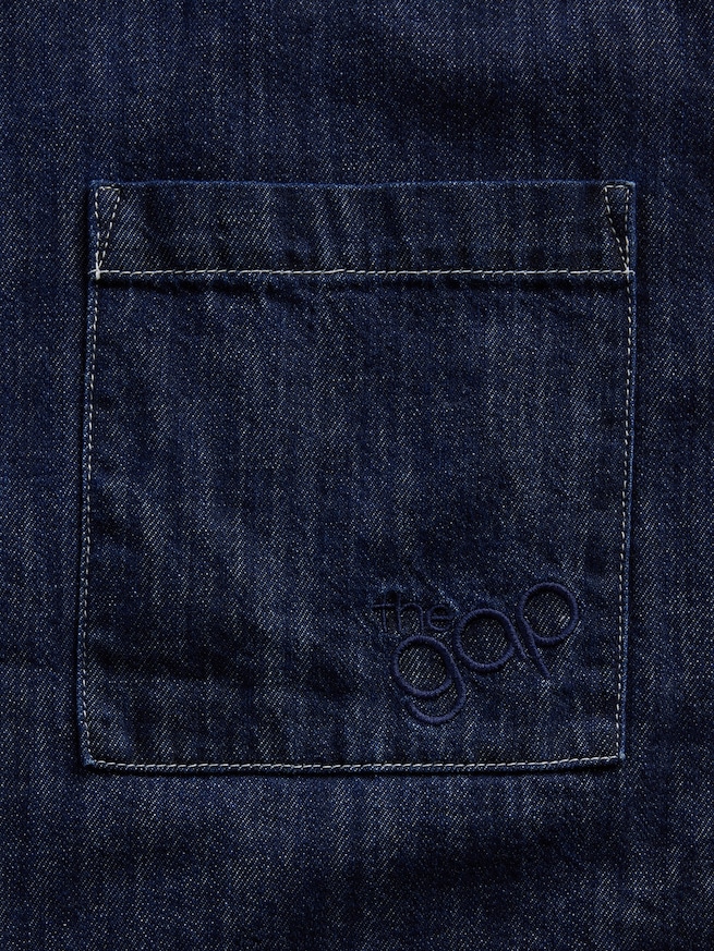 デニム オーバーサイズ ストレートヘムシャツ-3